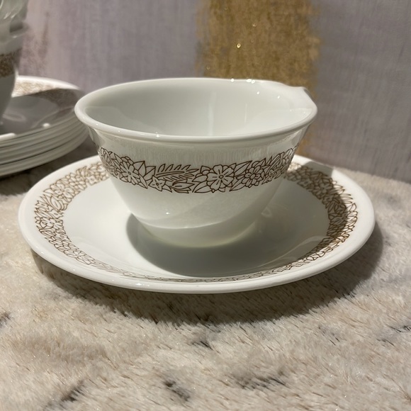 Set of 8 plates/cups vintage Corelle by  Corning. Woodland 1980’s. 💓🎁💝 - Picture 6 of 9